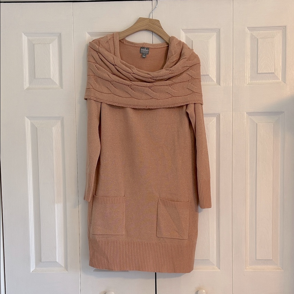 Soho Off-the-Shoulder Sweater in Peach
